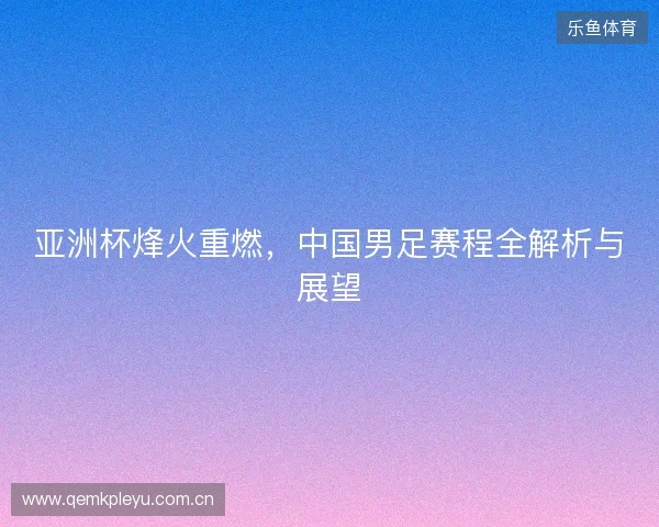亚洲杯烽火重燃，中国男足赛程全解析与展望